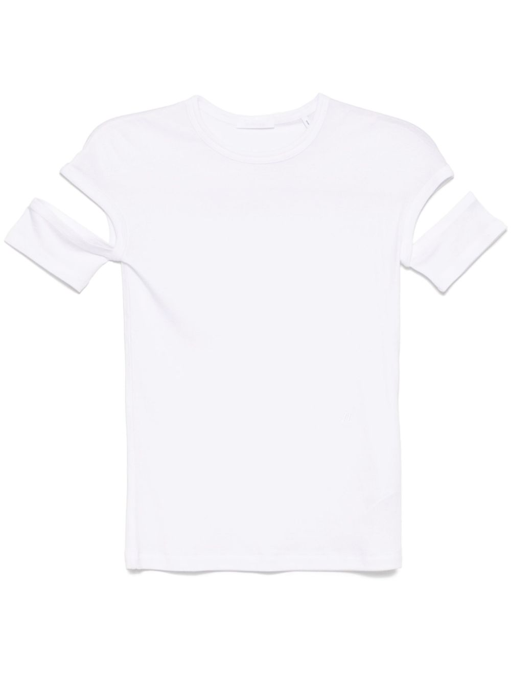 Helmut Lang slashed shrunken T-Shirt - White