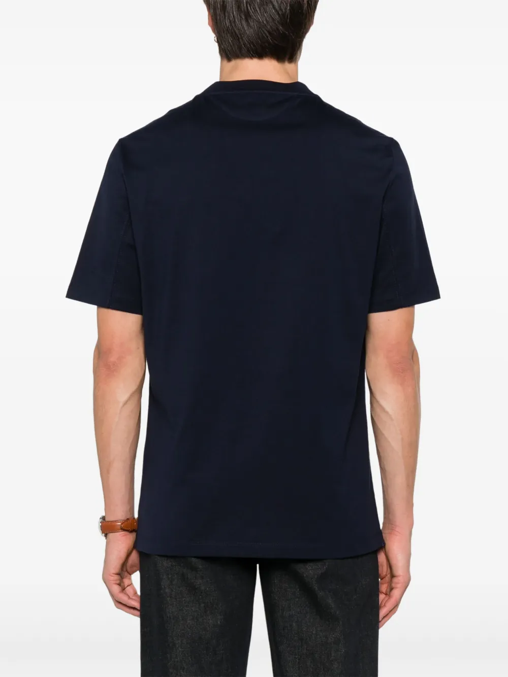 Brunello Cucinelli T-shirt met geborduurd logo Blauw