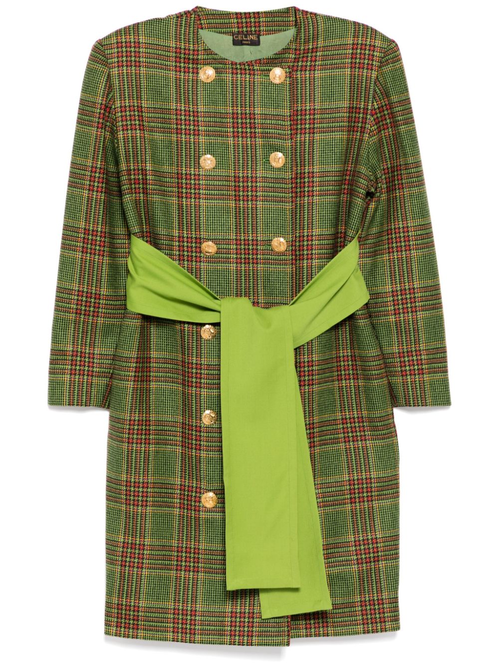 Céline Pre-Owned 1990s lace-up coat - Green