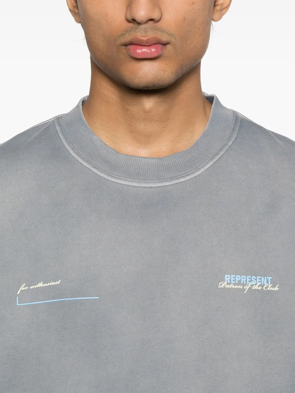 Represent Katoenen sweater met print Grijs