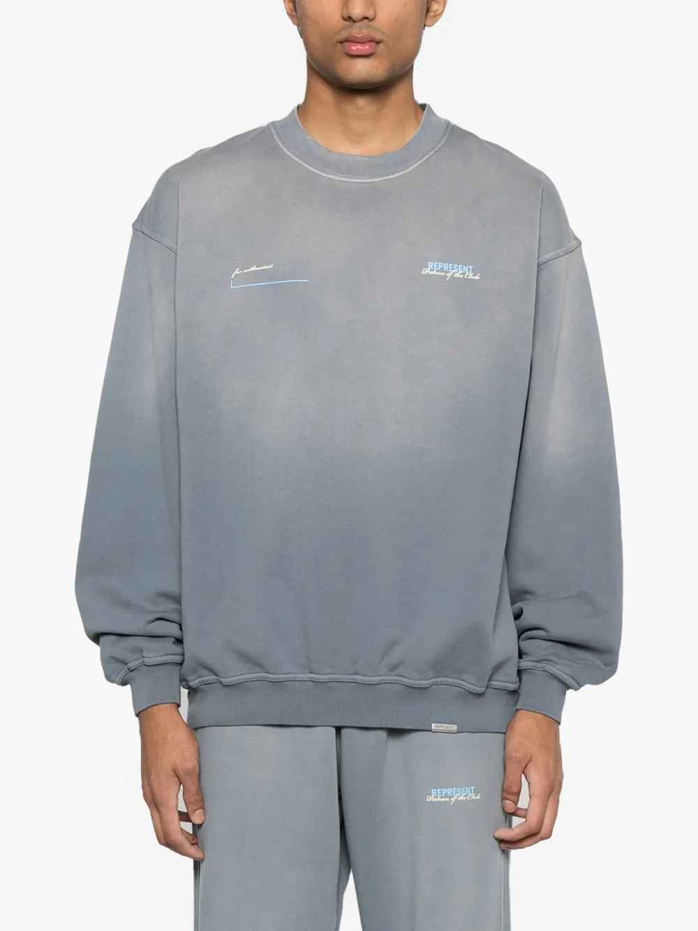 Represent Katoenen sweater met print Grijs