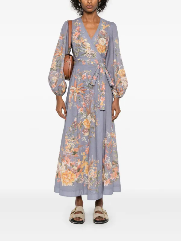 2025新入荷 ZIMMERMANN Tallow Maxi Dress | Blue | FARFETCH クラシック