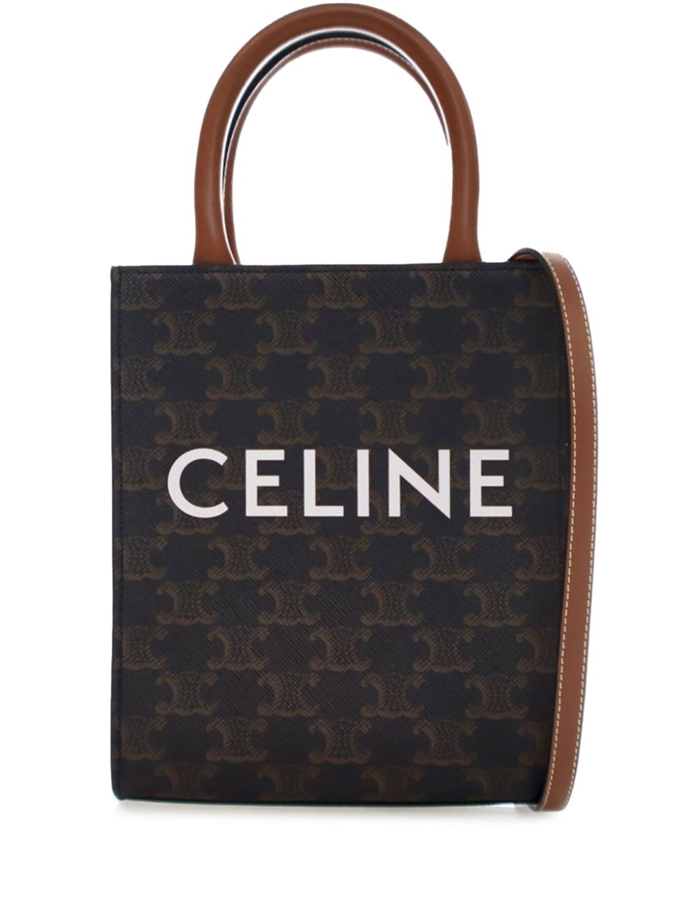 Céline Pre-Owned 2020 Mini Triomphe Coated Canvas Vertical Cabas satchel - Brown