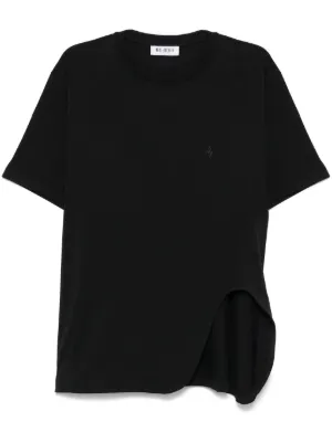 Tシャツ・カットソー THE ATTICO Woman T-Shirt Black 250WCN00003JJJ025PR 414 The Attico Women's Zip Front T-Shirt in Black The Attico