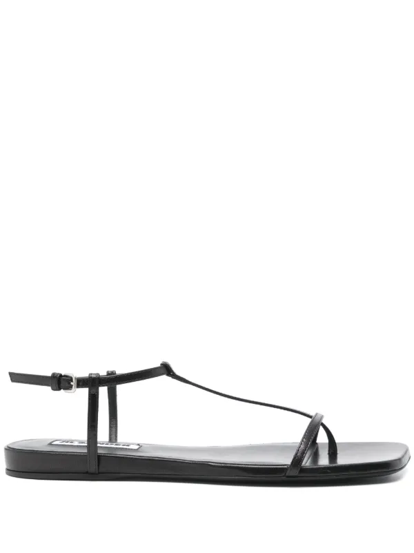 サンダル・ミュール JIL SANDER TRIPON GATHERED LEATHER SLIDE SANDALS Jil Sander Tripon leather sandals Jil Sander