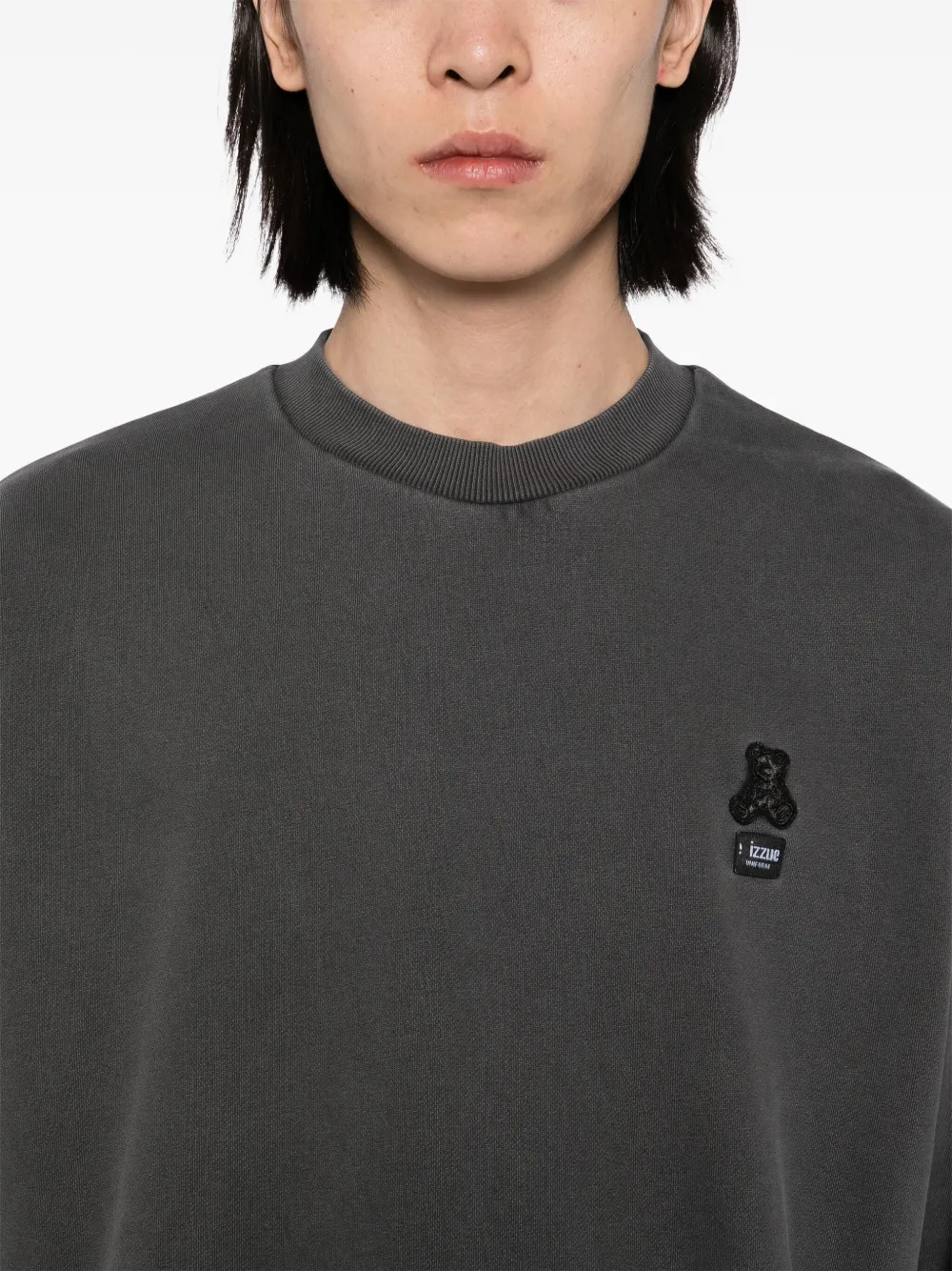 izzue Sweater met logopatch Grijs