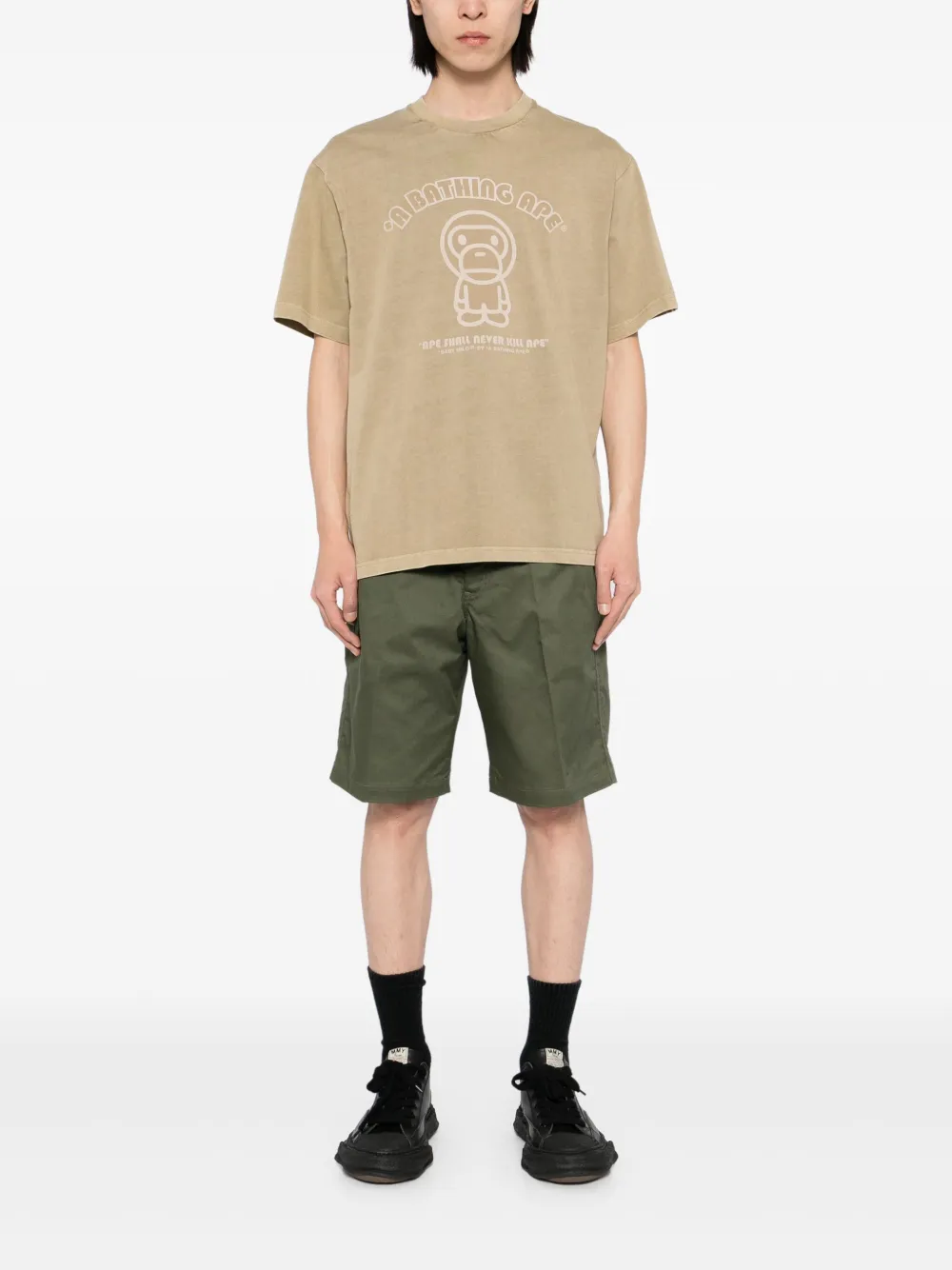 A BATHING APE Baby Milo geverfd T-shirt - Bruin