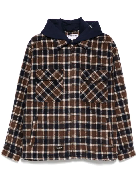 CHOCOOLATE checked hooded jacket