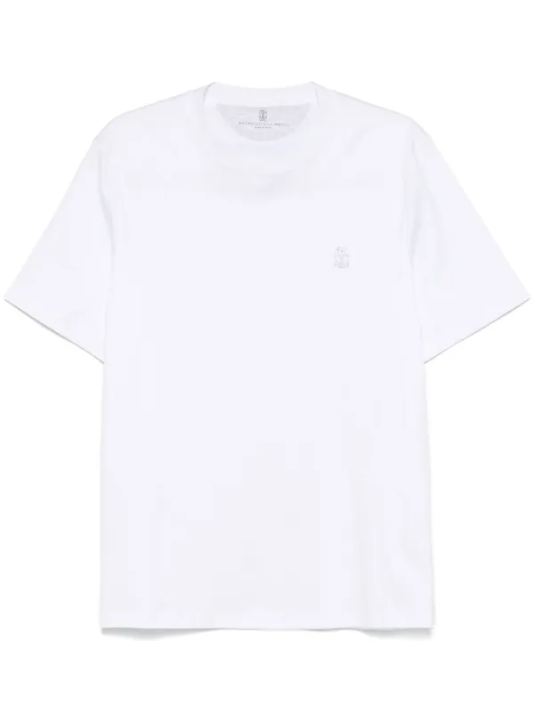 Tシャツ・カットソー BRUNELLO CUCINELLI Men T Shirts M0B138440C6159 WHITE Brunello Cucinelli logo-print T-shirt | White | FARFETCH
