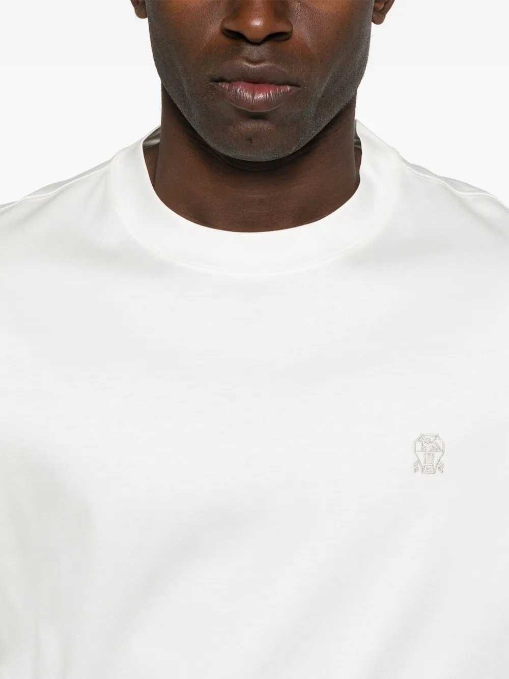 BRUNELLO CUCINELLI LOGO-EMBROIDERED T-SHIRT