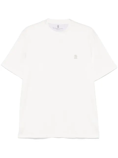 Brunello Cucinelli logo-embroidered T-shirt