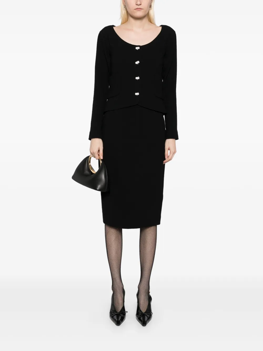 Pre-owned Chanel 2000s Setup Jacket Skirt In Black