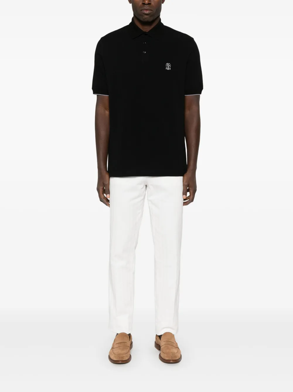 brunellocucinelli Brunello Cucinelli Katoenen poloshirt - Zwart