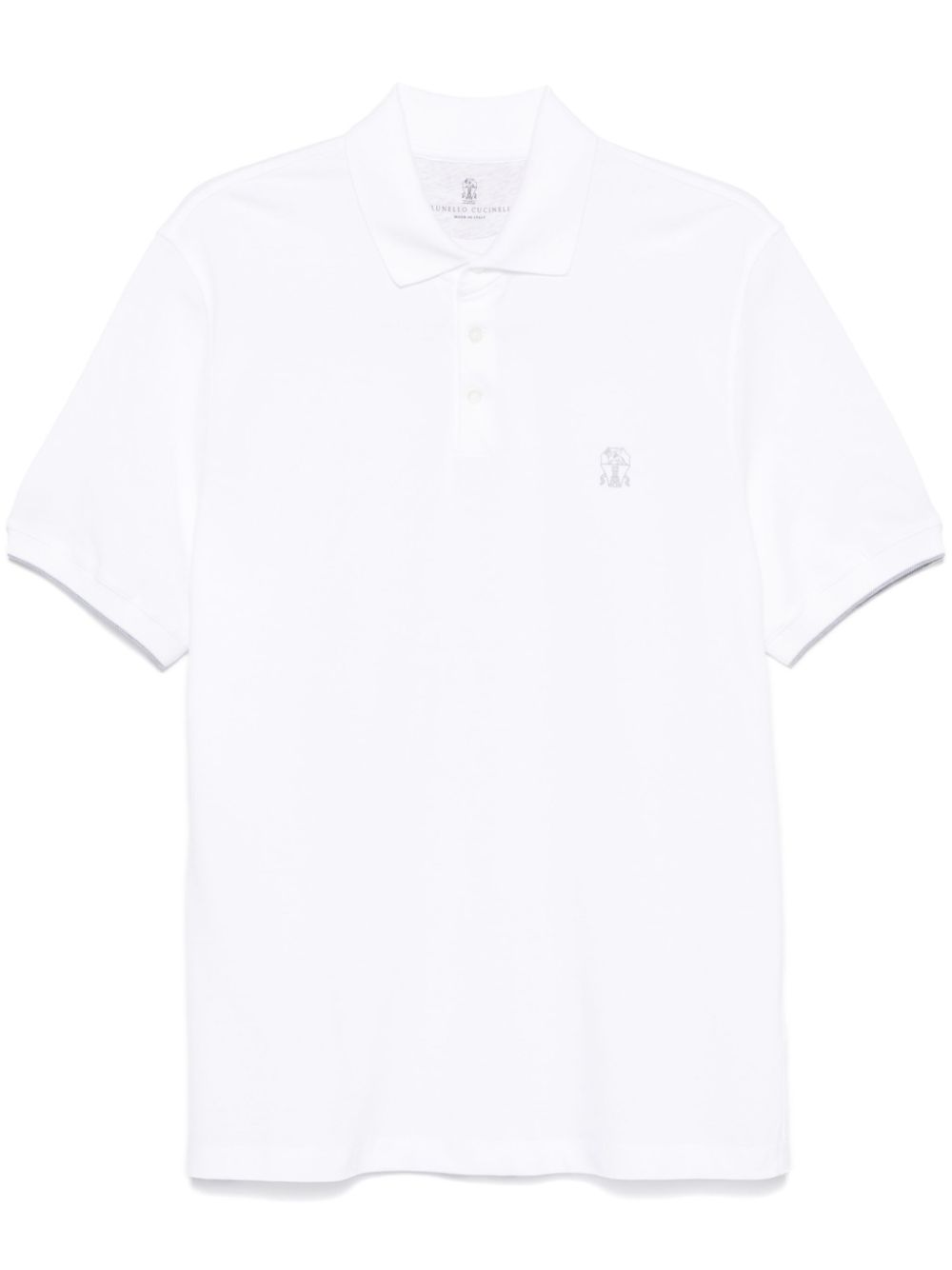 Brunello Cucinelli logo-print polo shirt - White