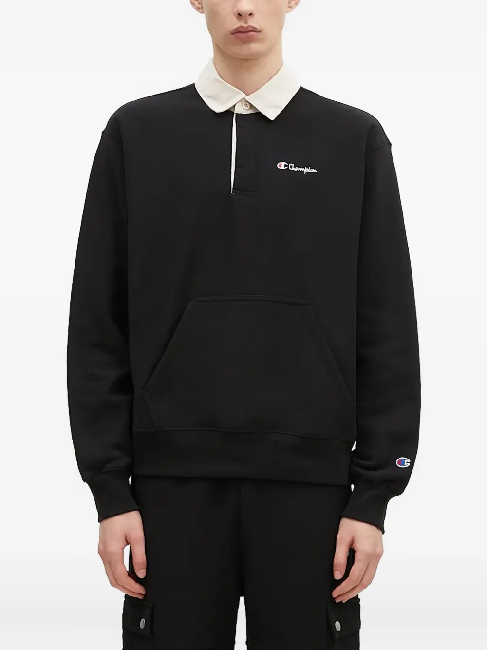 Champion pocket polo shirt | Black | Image 1