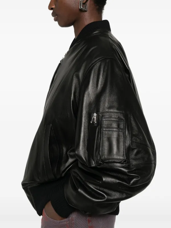 The Attico Anja Bomber Jacket | Black | FARFETCH BN