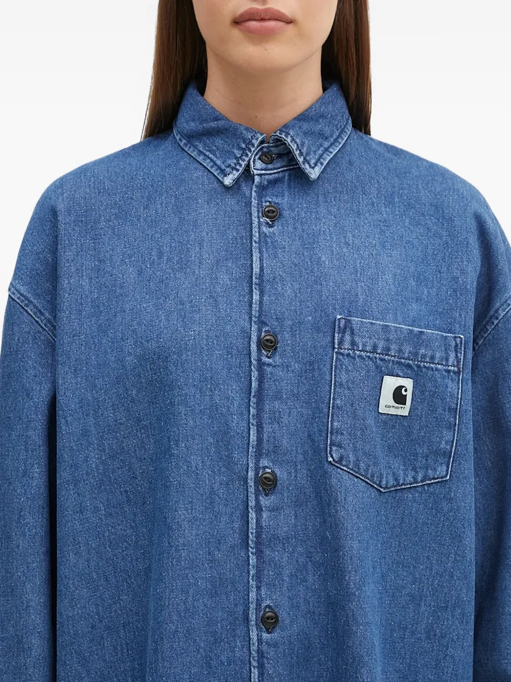 Carhartt WIP Blouse met zak en knoop Blauw