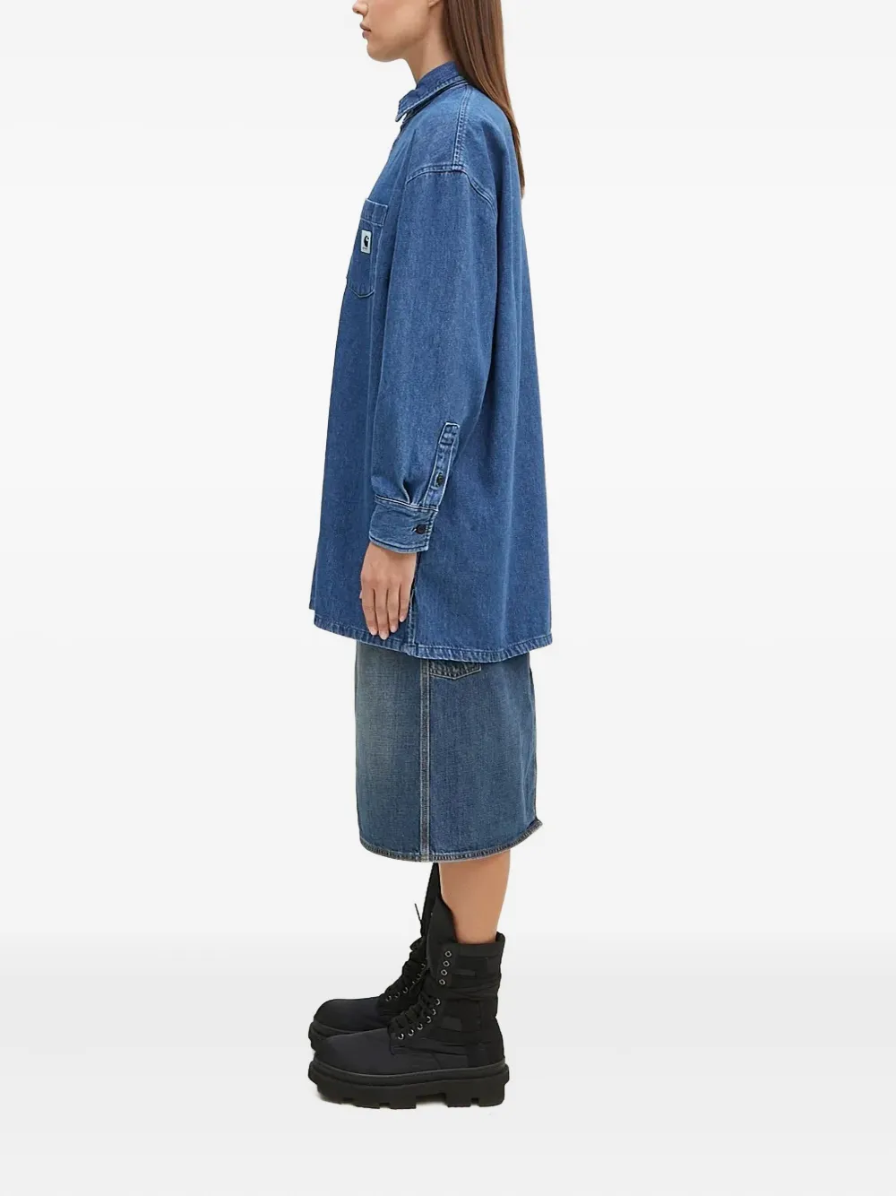 Carhartt WIP Blouse met zak en knoop Blauw