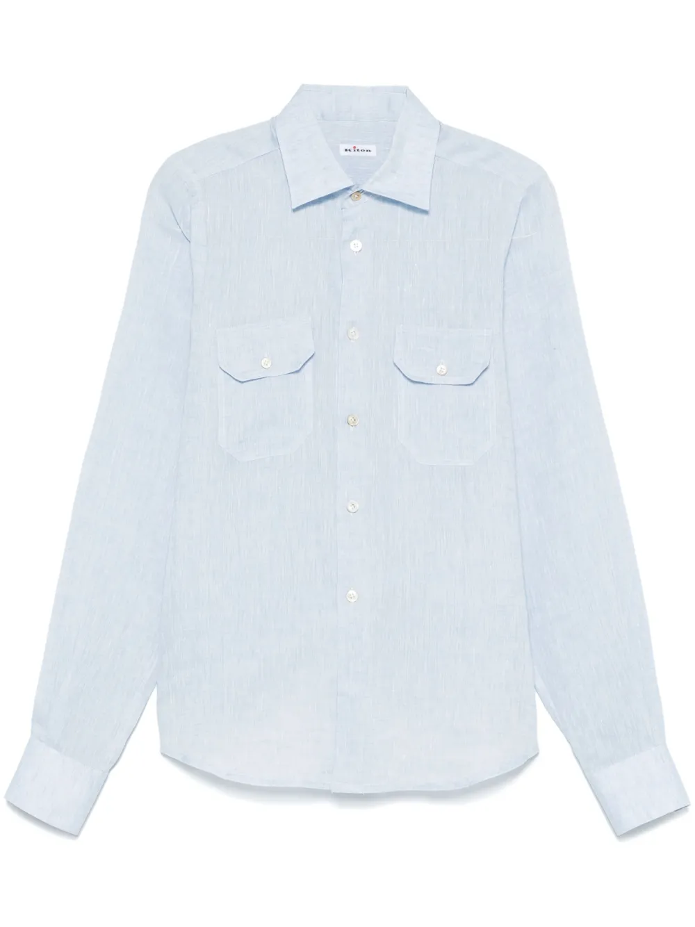 Kiton Linnen overhemd Blauw