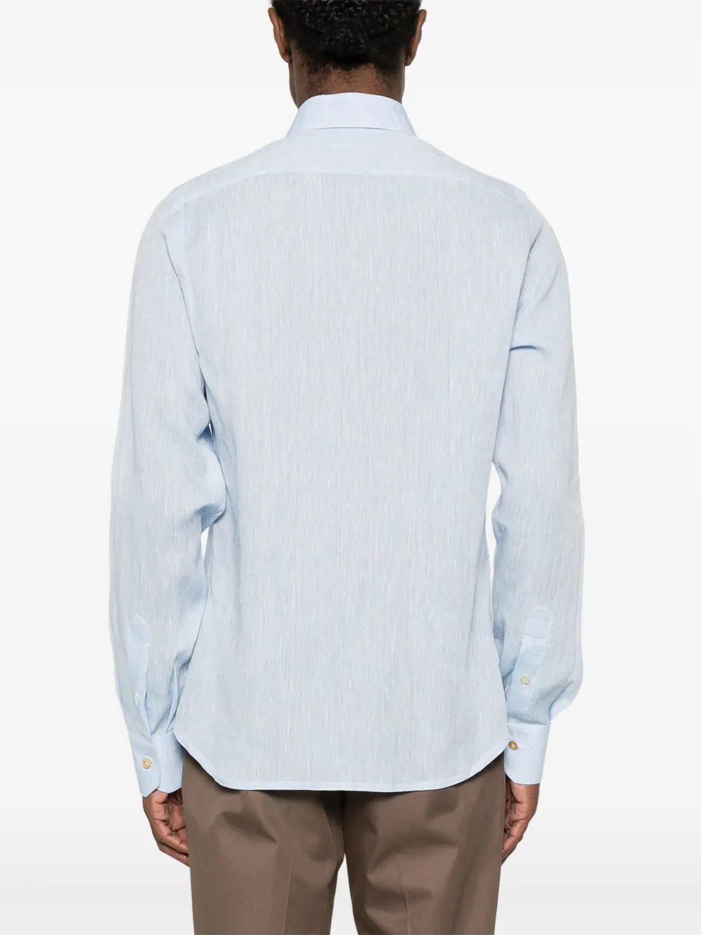 Kiton Linnen overhemd Blauw