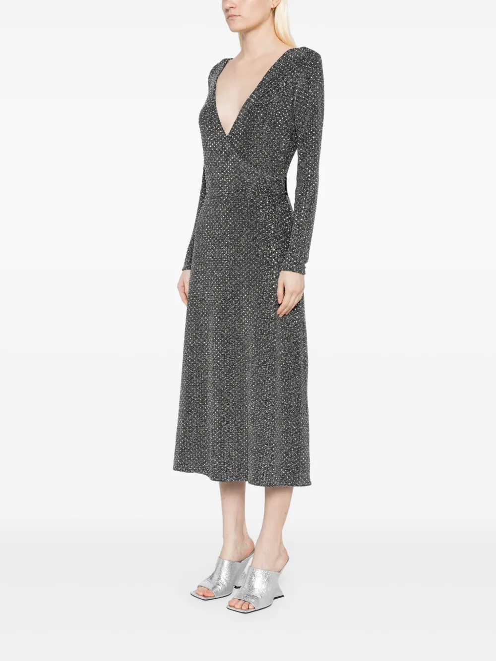 Karl Lagerfeld Jersey jurk met stras Zilver