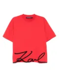 Karl Lagerfeld Karl signature hem T-shirt - Red