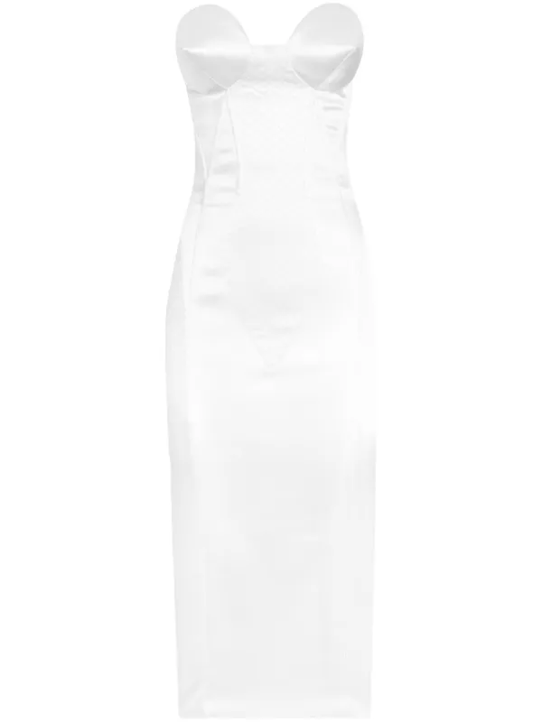 knee length dresses for ladies Poema white lace-panel corset midi dress (Final Sale-US Only) main image 0