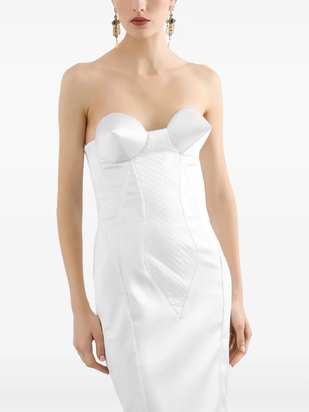 Dolce & Gabbana Midi-jurk met bustiere Wit