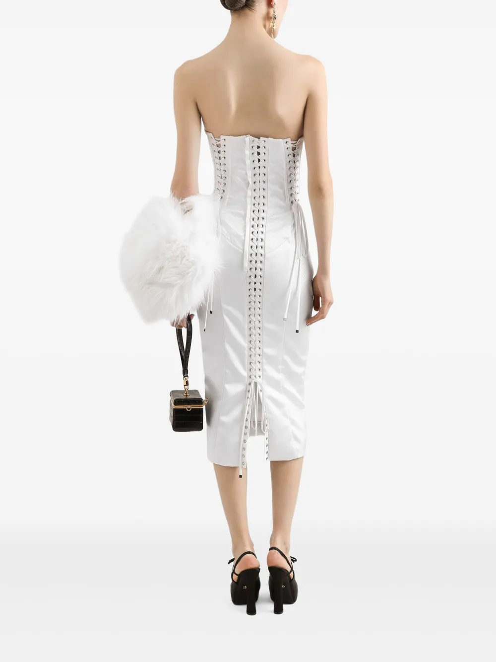 Dolce & Gabbana Midi-jurk met bustiere Wit
