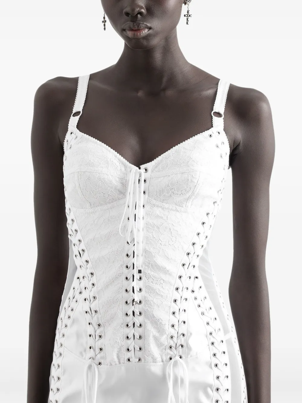 Dolce & Gabbana Semi-doorzichtige mini-jurk Wit