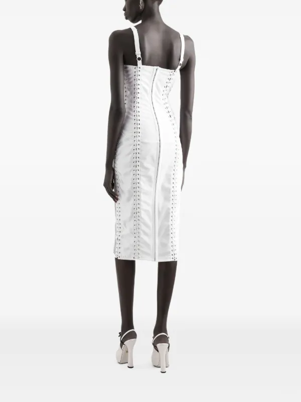 white dress with sheer panels PrettyLittleThing Women's PLT Label Sheer Panel Detail Ruched Bodycon Dress in Off White