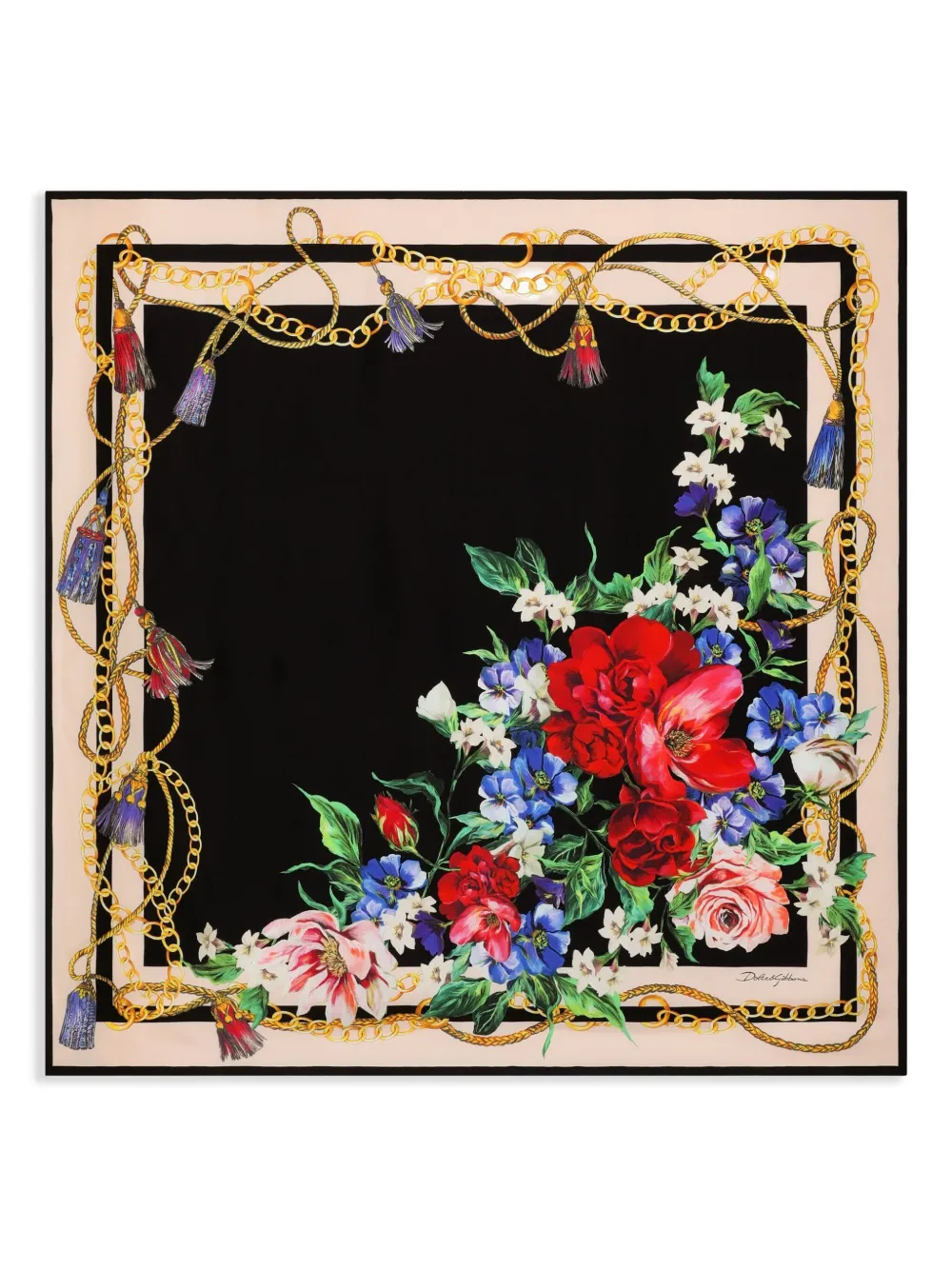 Dolce & Gabbana Sjaal met bloemenprint Zwart