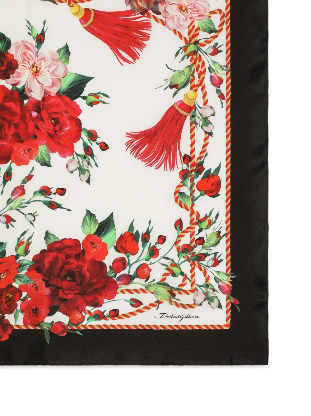 Dolce & Gabbana Sjaal met roosprint - Rood