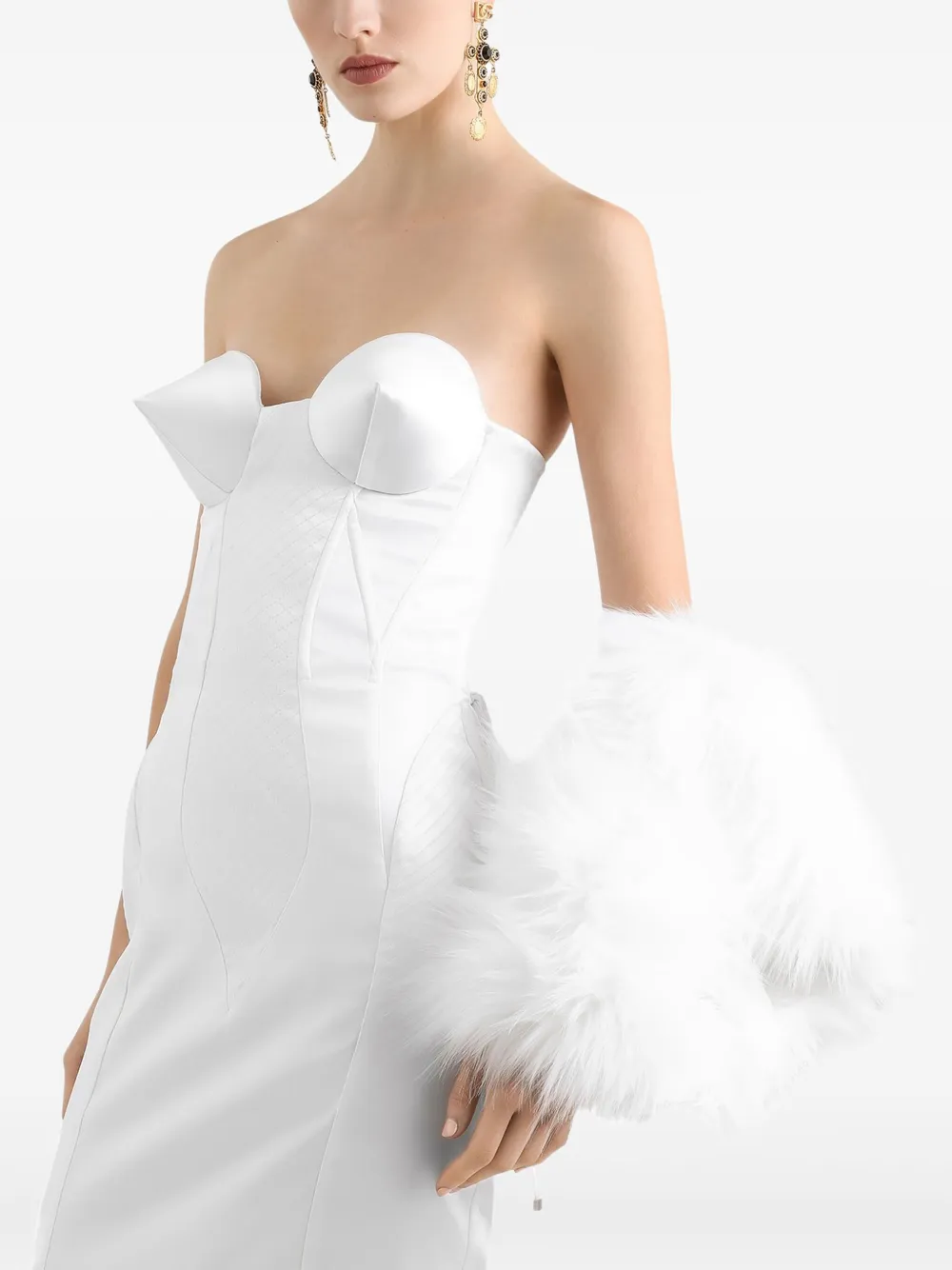 Dolce & Gabbana Sjaal van imitatiebonr Wit