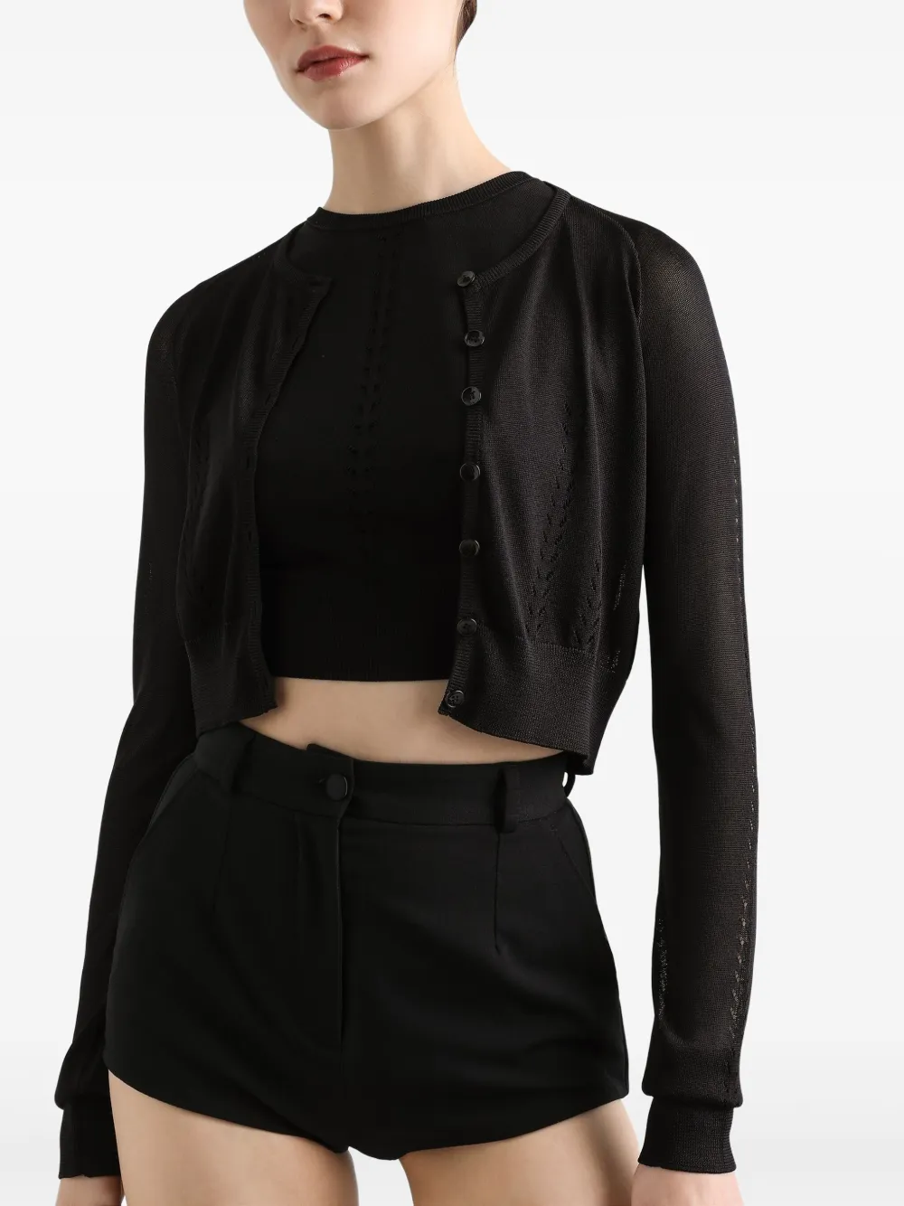 Dolce & Gabbana Vest met opengewerkte details Zwart