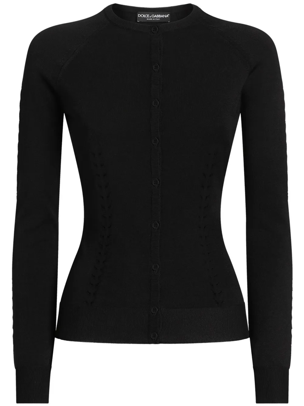 Dolce & Gabbana Black Button Down Slim Cardigan Wool Sweater In Black