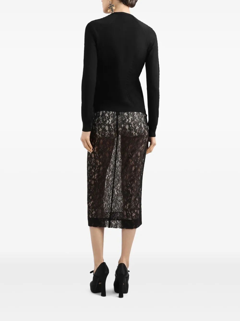 Dolce & Gabbana Black Button Down Slim Cardigan Wool Sweater In Black