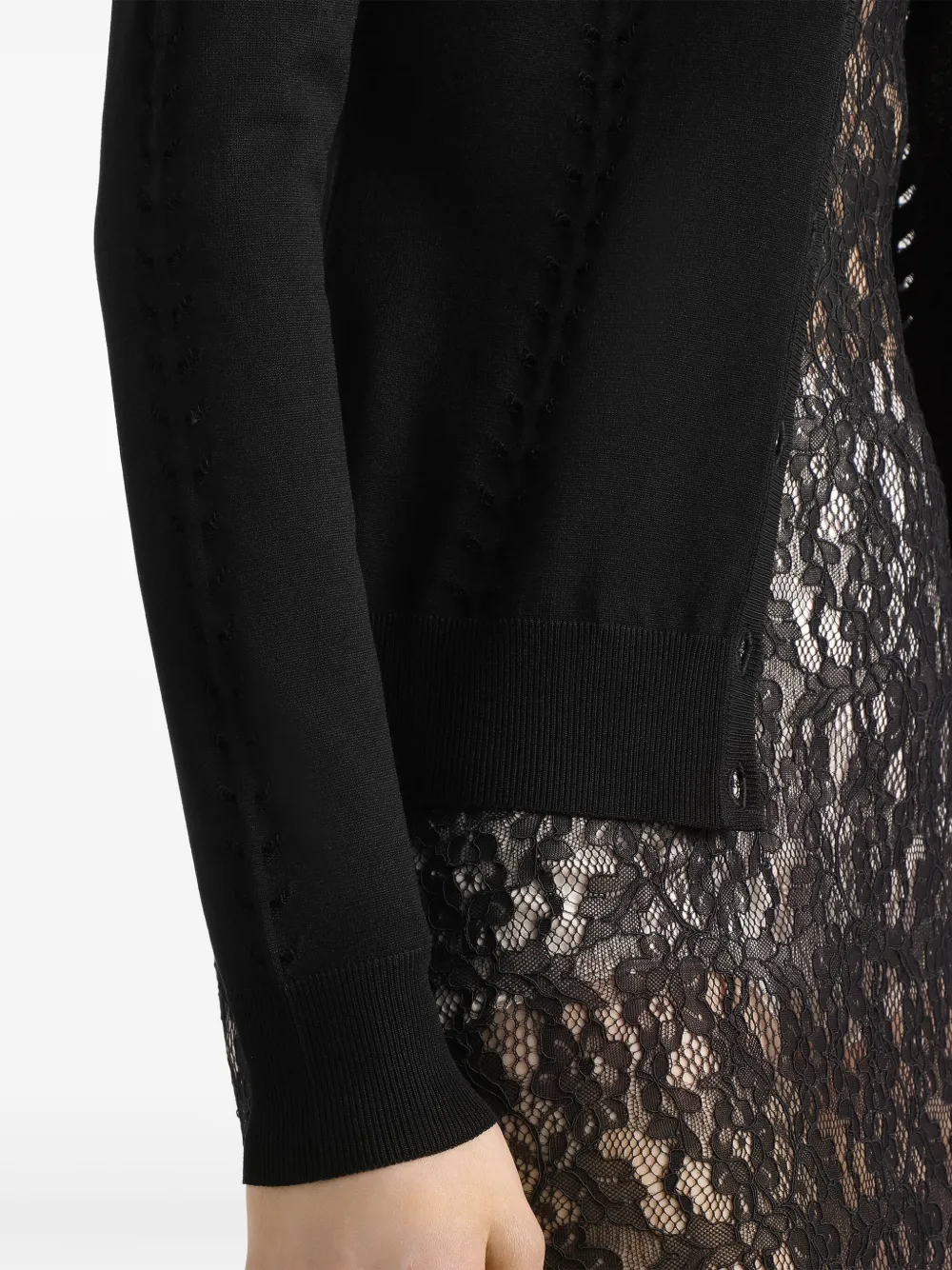 Dolce & Gabbana Black Button Down Slim Cardigan Wool Sweater In Black
