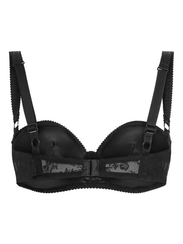 【DOLCE＆GABBANA】ブランドゴム入り レース バルコネット ブラ Dolce & Gabbana レース バルコネットブラ | ブラック | FARFETCH JP
