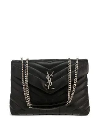 Yves Saint Laurent Pre Owned Medium Loulou Shoulder Bag Black FARFETCH GR