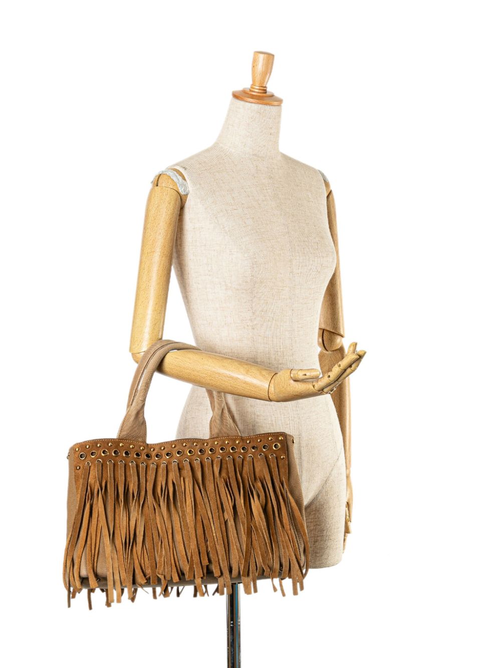 Prada Pre-Owned 21st Century Fringed Canapa tote bag - Bruin