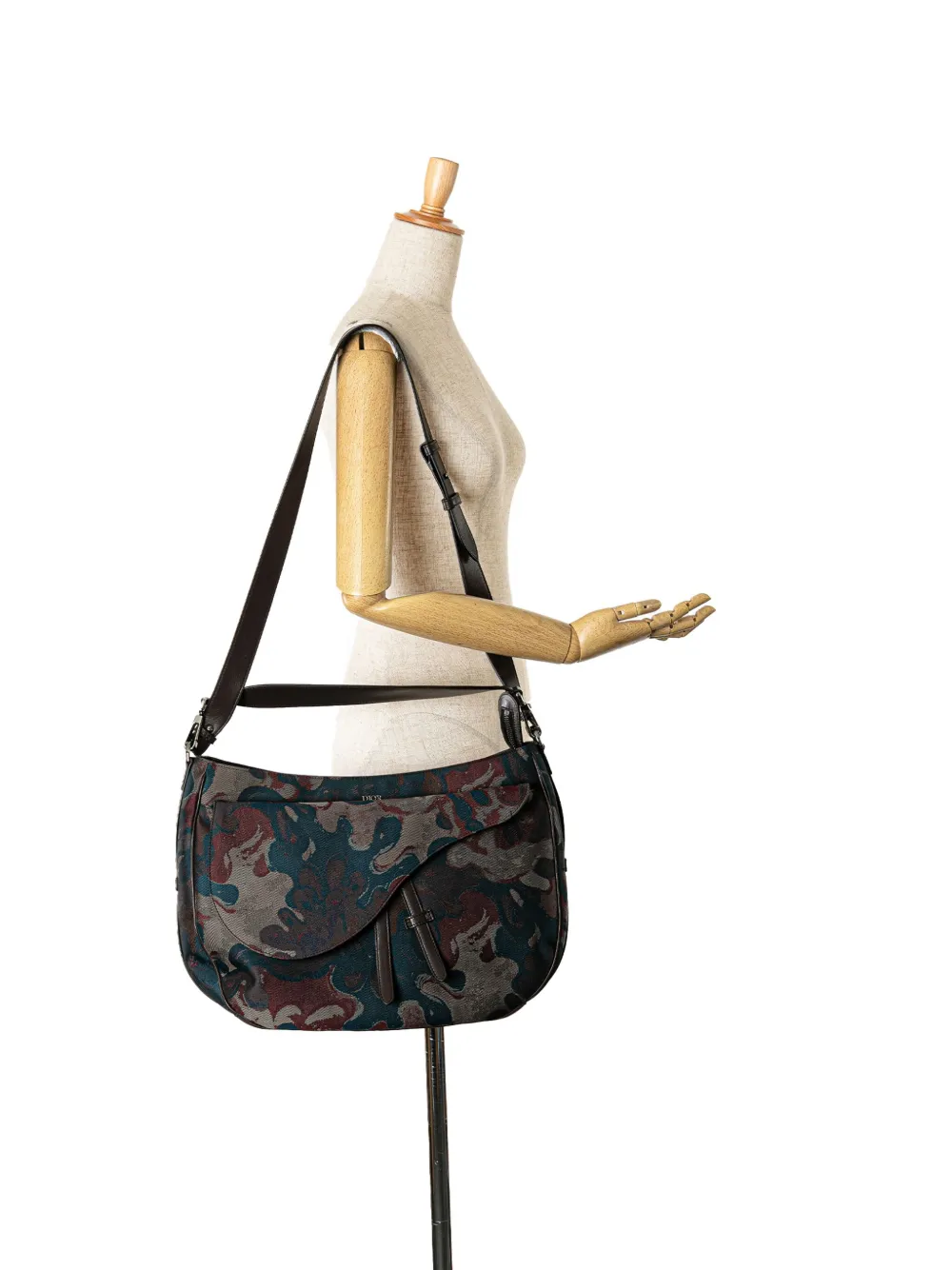 Cheap Christian Dior Pre-Owned 2021 Peter Doig Canvas Camouflage Soft Saddle Bag satchel WOMEN