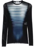 Jean Paul Gaultier Le Male-print mesh top - Blue