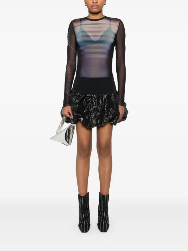 Jean Paul Gaultier Le Male-print Mesh Top | Blue | FARFETCH