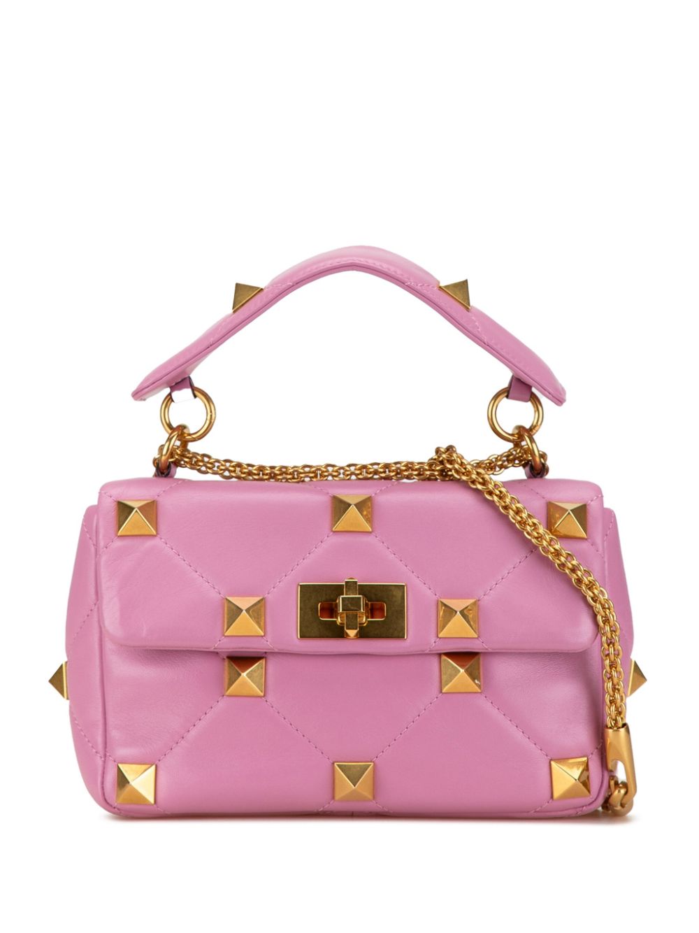 Valentino Garavani Pre-Owned 2010-2023 Medium Nappa Roman Stud satchel - Rosa