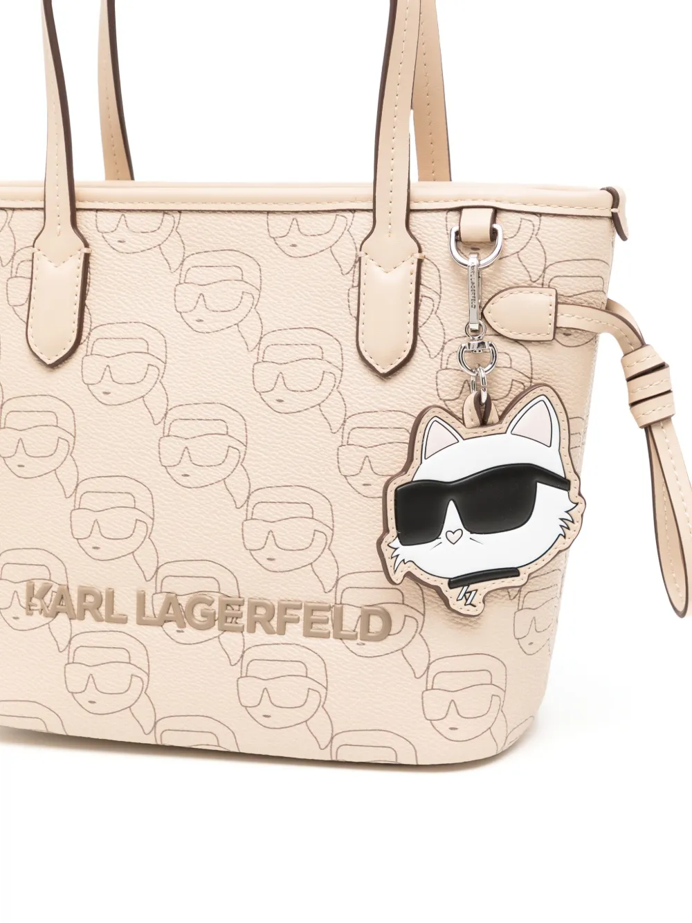 Karl Lagerfeld Ikon shopper met monogram Beige