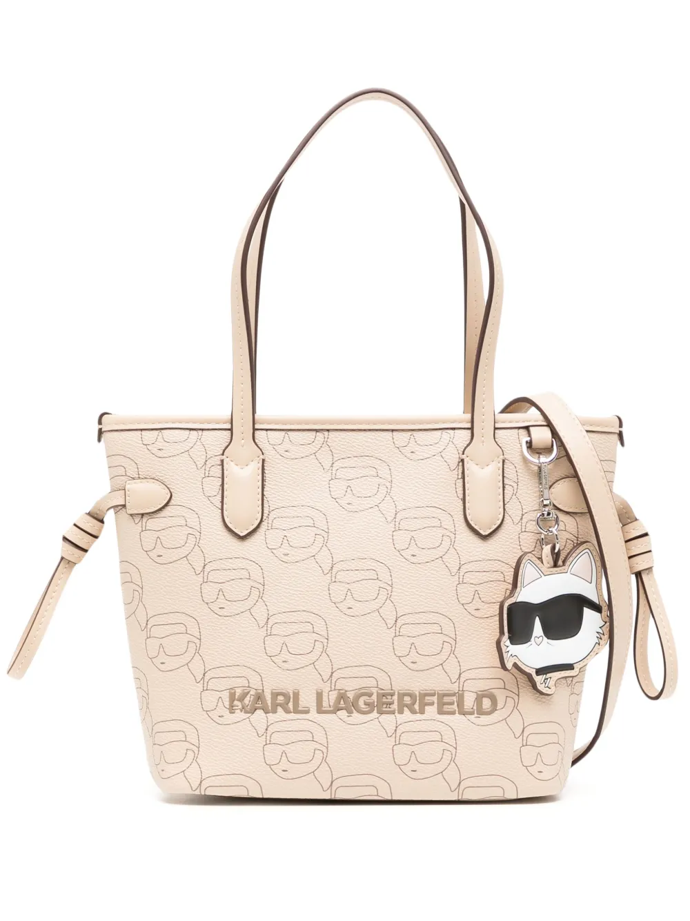 Karl Lagerfeld Ikon shopper met monogram Beige