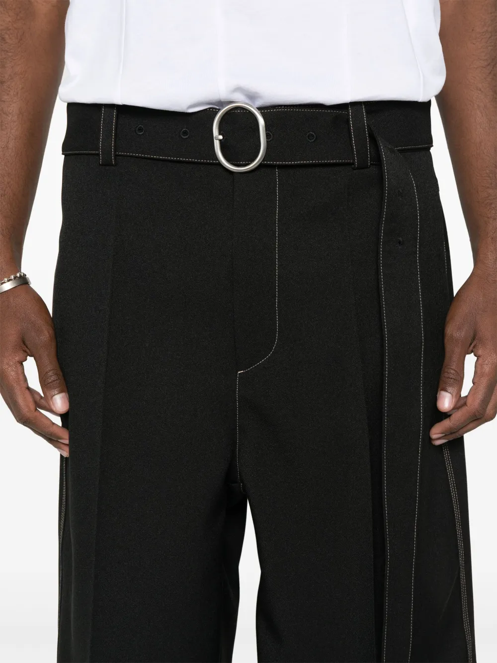 Jil Sander Shorts met ceintuur Zwart