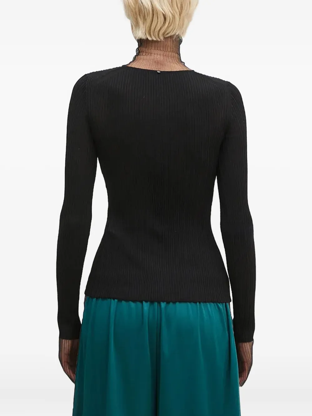 Sportmax Derris ribgebreide top Zwart