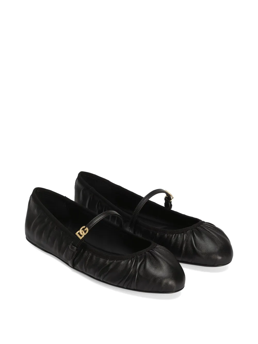 Dolce & Gabbana leather ballet flats - Zwart